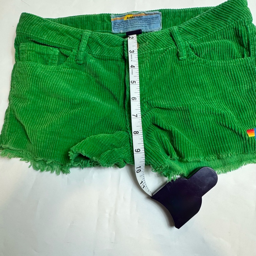 Aviator Nation Green Vintage Corduroy Shorts Size 24 - Picture 2 of 8